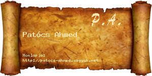 Patócs Ahmed névjegykártya